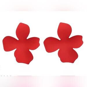 Red Flower Earrings